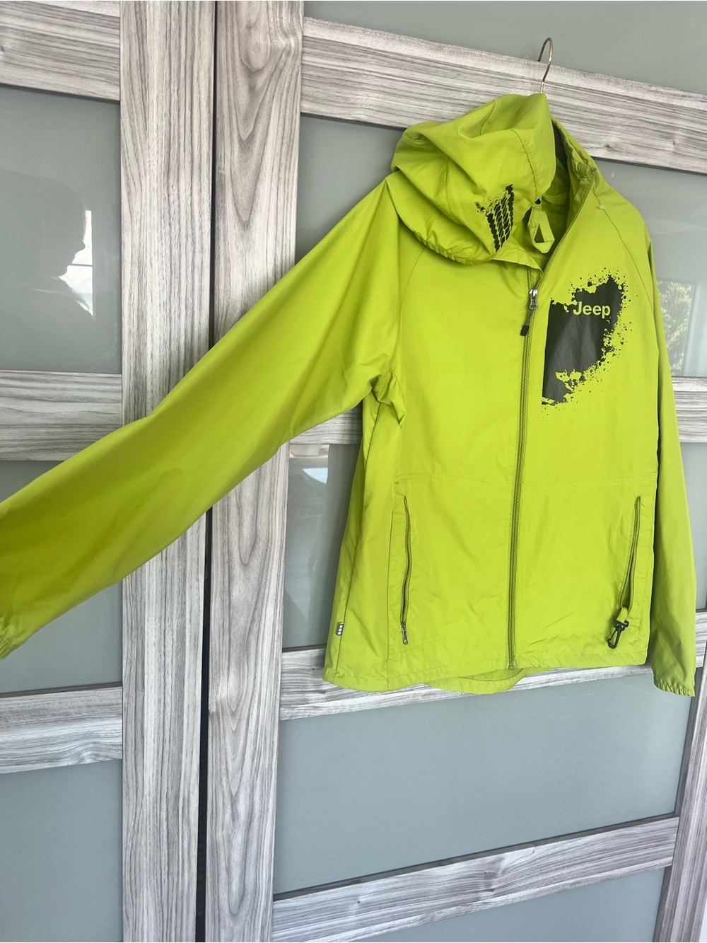 Jeep Lime Hooded Rain Jacket